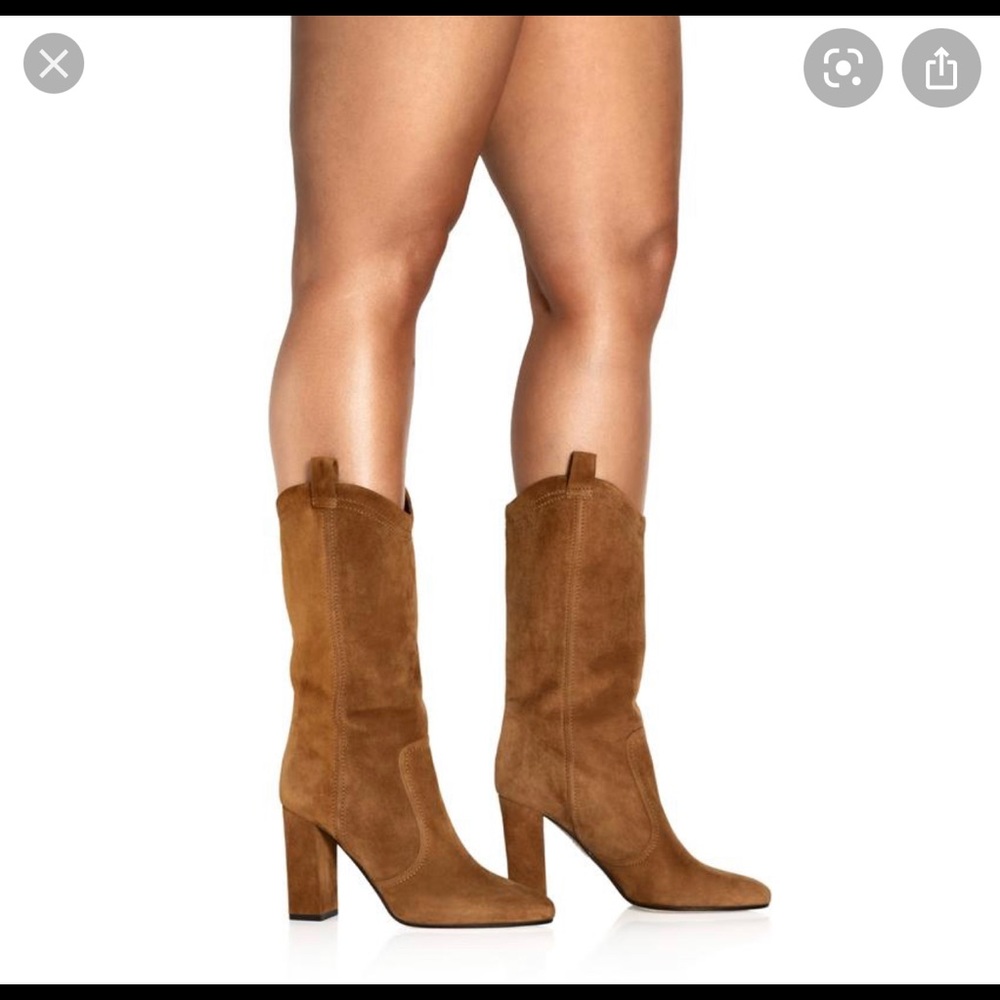 Tamara Mellon Midcalf Boots Size 7.5 -Brown Suede- Never Worn New without box